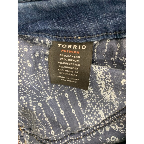 TORRID Premium Skinny 22 Denim Blue Jeans Ankle Cut-off Cropped Hem 5 Pockets - Picture 4 of 11